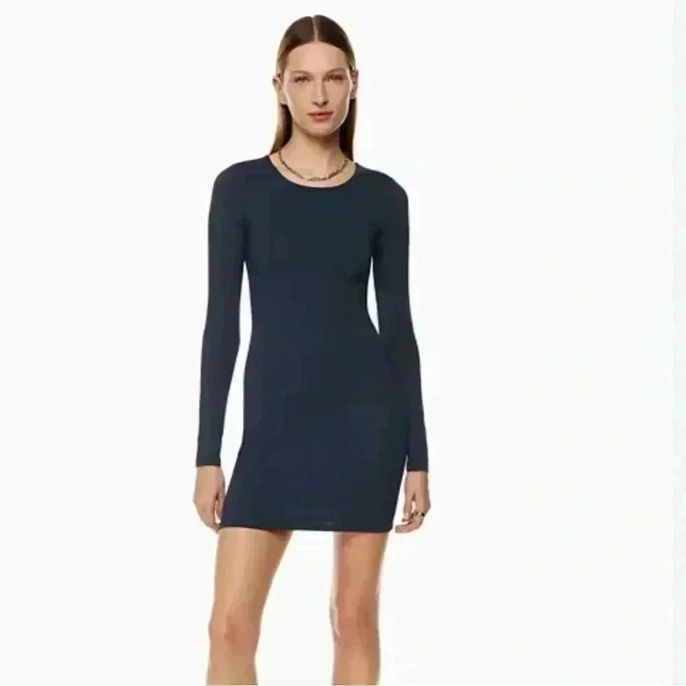 Navy Blue Aritzia/Babaton Long Sleeve Dress in Size 2XS